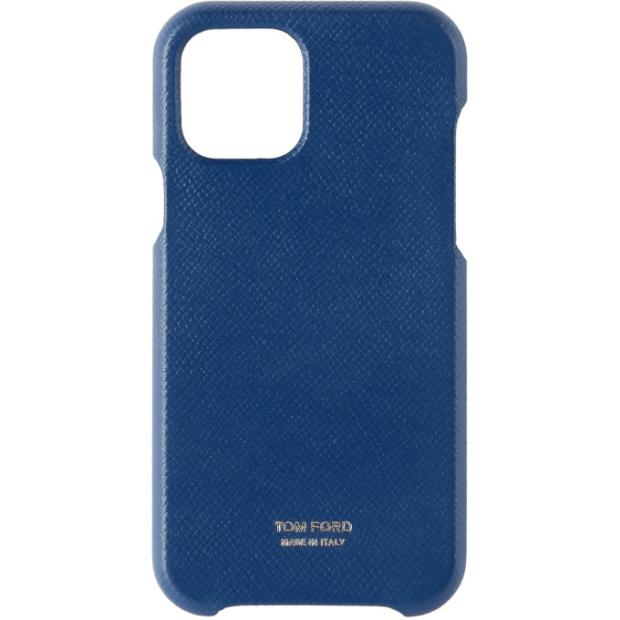 TOM FORD Navy Grained Leather iPhone 11 Pro Case | Smart Closet