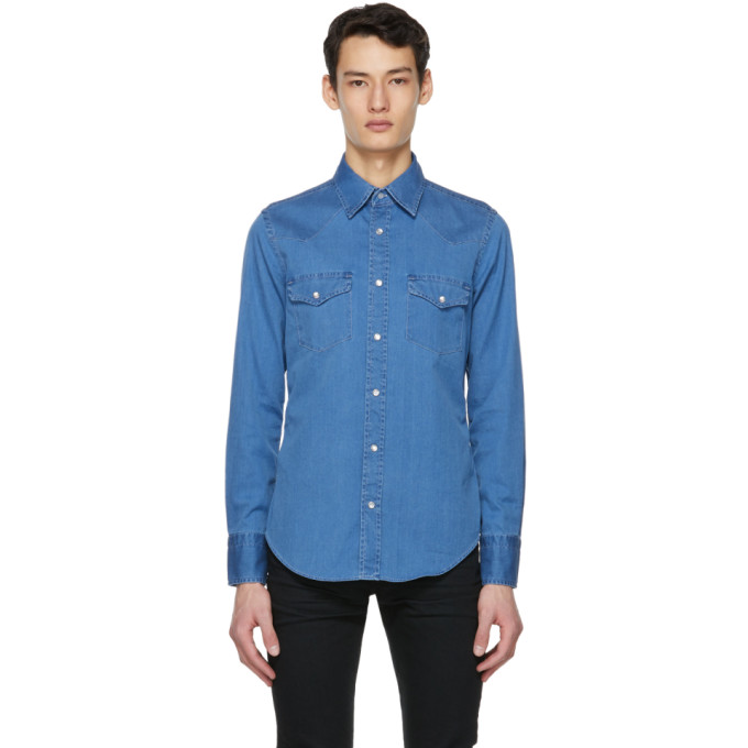 Tom Ford Blue Denim Western Leisure Shirt