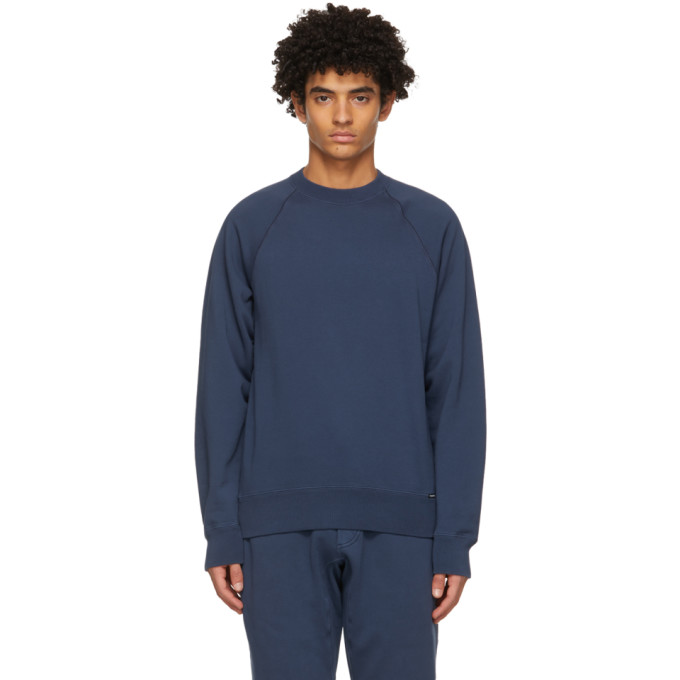 Tom Ford Blue Garment-Dyed Sweatshirt