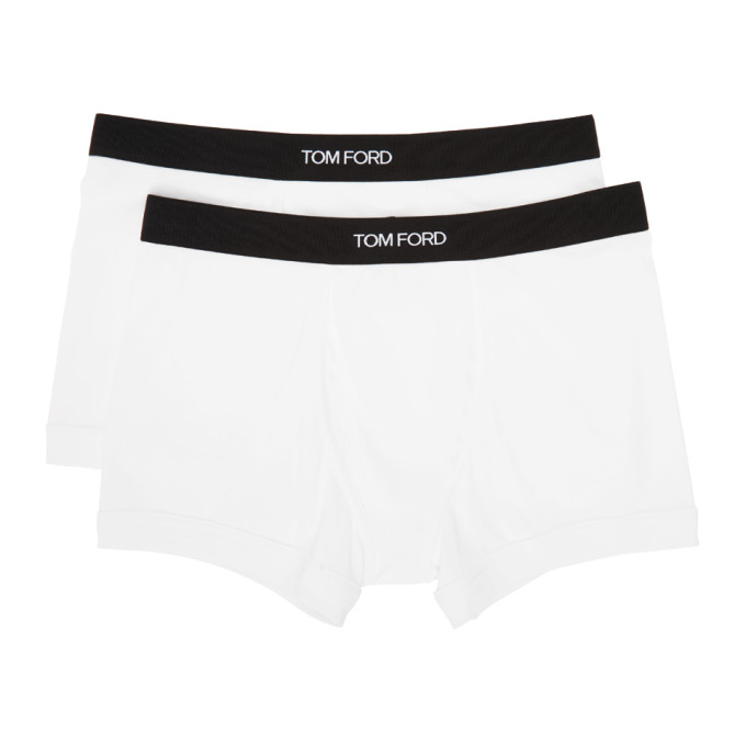 Tom Ford Two-Pack White Cotton Boxer Briefs