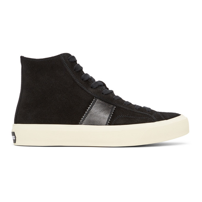 Tom Ford Black Cambridge High-Top Sneakers