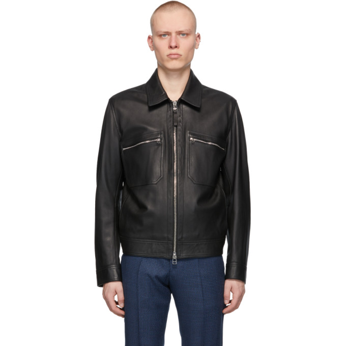 Boss Black Leather Meras Jacket