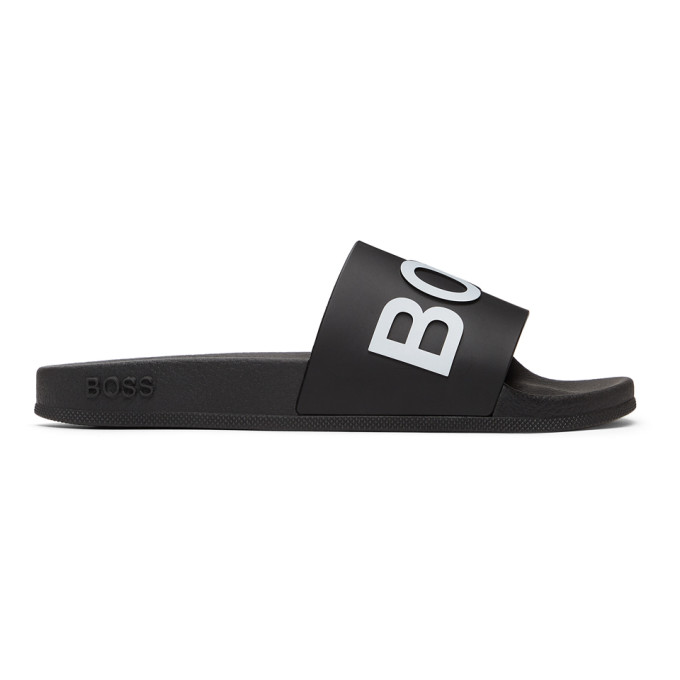 hugo boss sliders black