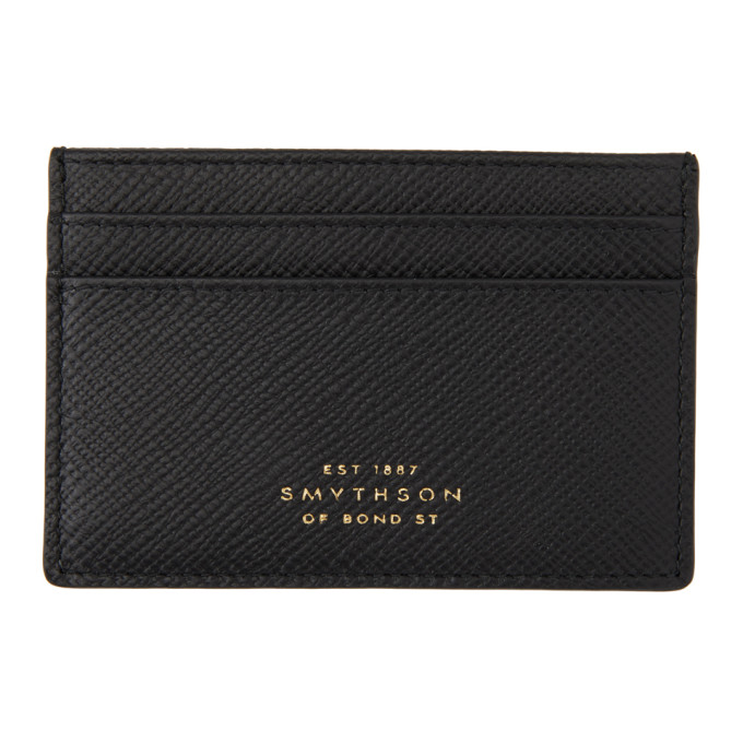 Smythson Black Panama Card Holder