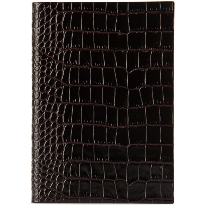 Smythson Brown Croc Mara Soho Notebook