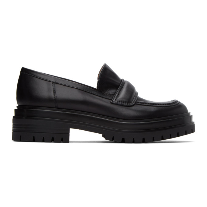 Click to view more detailed imagery on our partner's website Gianvito Rossi Platform Calfskin Leather Loafers In Black