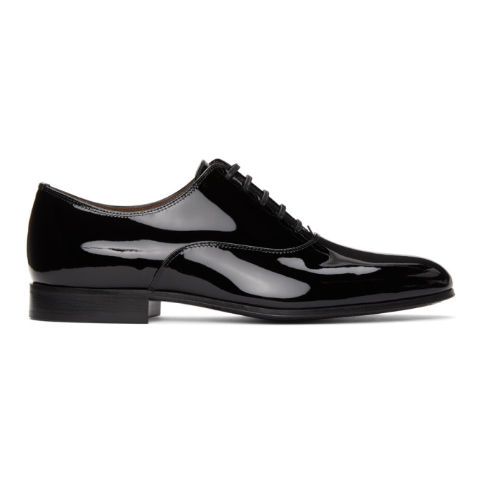 Gianvito Rossi Black Patent Vittorio Vernice Lace-Up Derbys