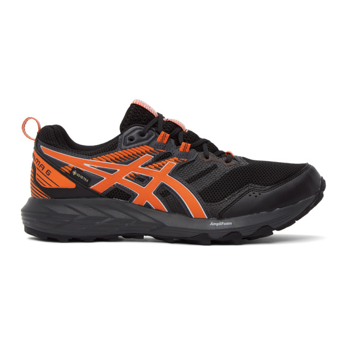 Image of Asics Black and Orange Gel-Sonoma 6 G-TX Sneakers (1011B048)