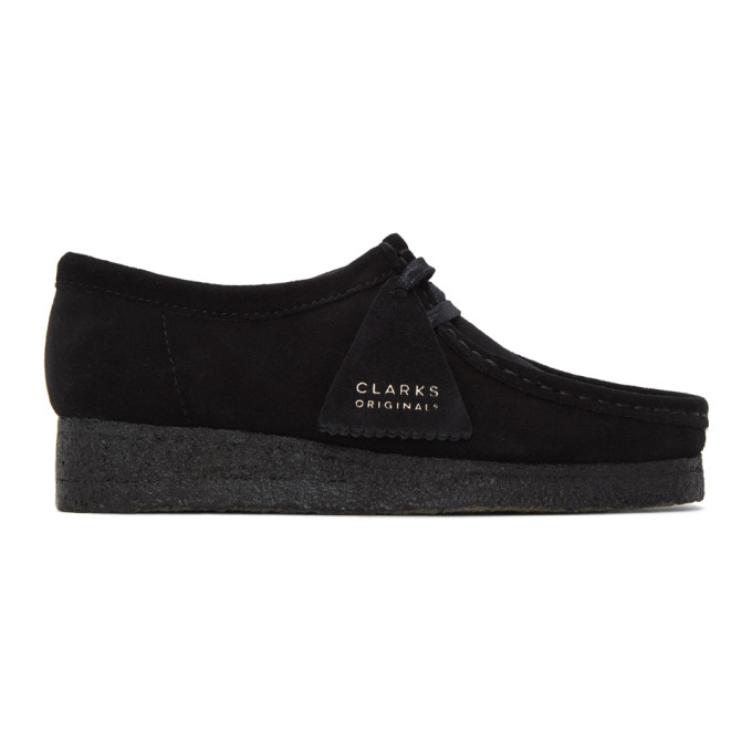 CLARKS ORIGINALS BLACK SUEDE WALLABEE DERBYS