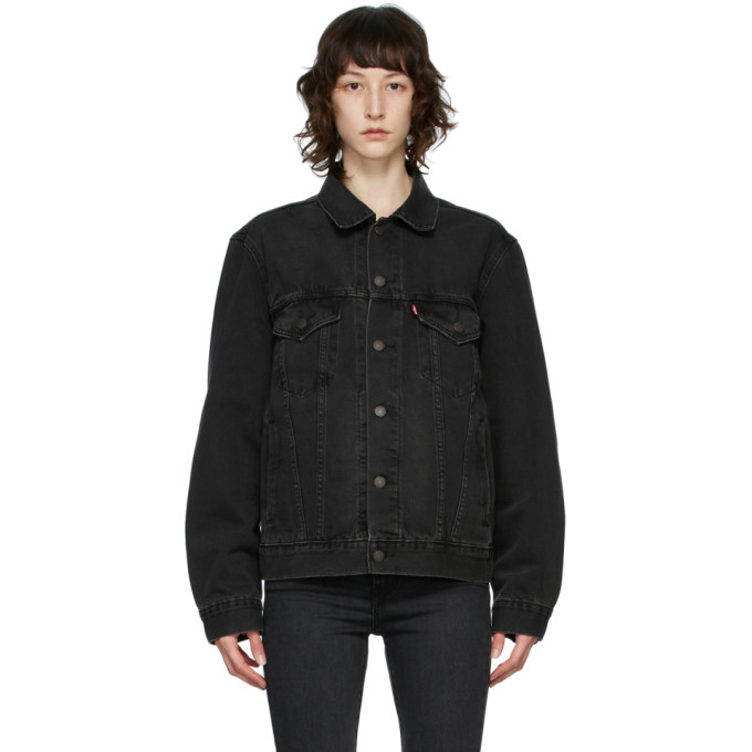 Levis Black Denim Vintage-Fit Trucker Jacket