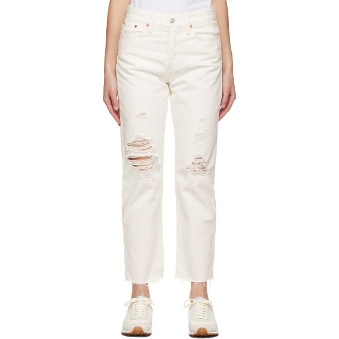 Levis White Wedgie Straight Jeans