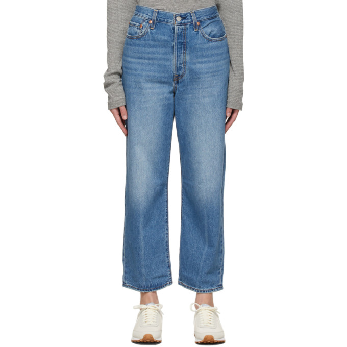 Levis Blue Ribcage Straight Ankle Jeans