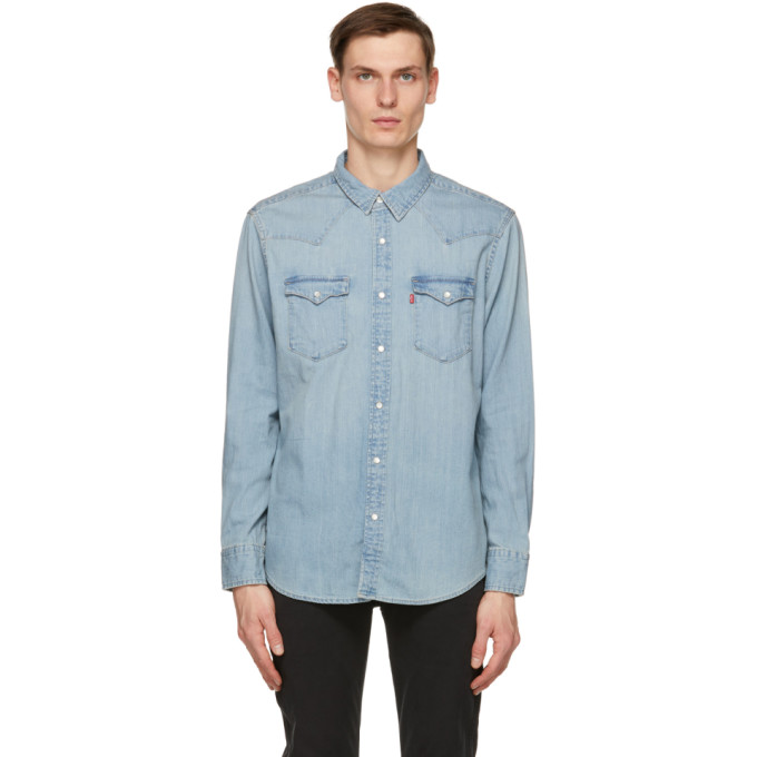 Levis Blue Denim Barstow Western Shirt