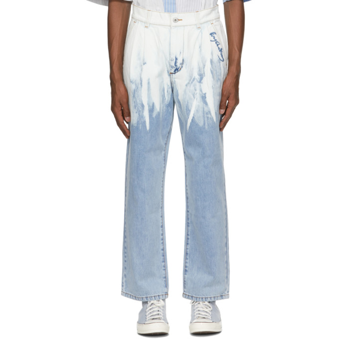 Feng Chen Wang Blue Washed Jeans