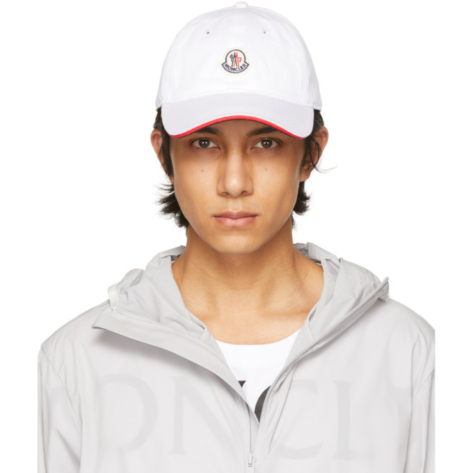 MONCLER WHITE TRICOLOR STRAP BASEBALL CAP