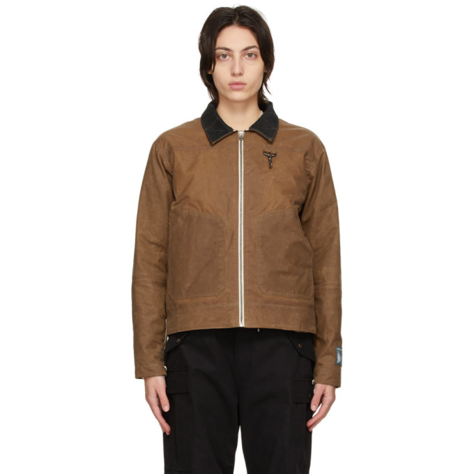 Reese Cooper Tan Waxed Cotton Biker Jacket