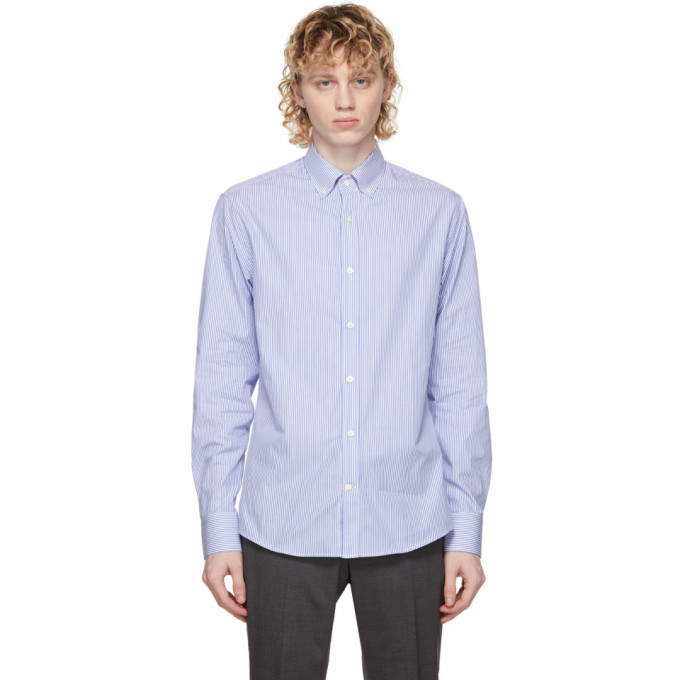 Tiger of Sweden Blue Striped Fenald Shirt