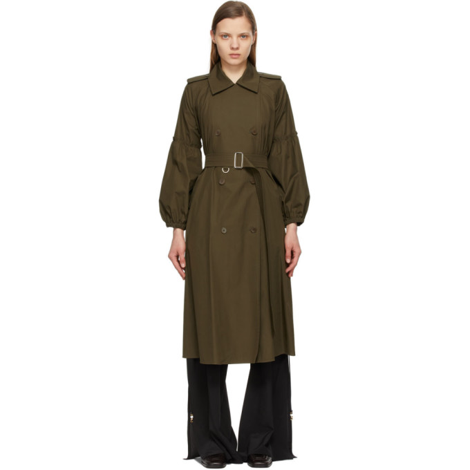 Max Mara Khaki Poplin Empoli Trench Coat In 027 Sagegreen