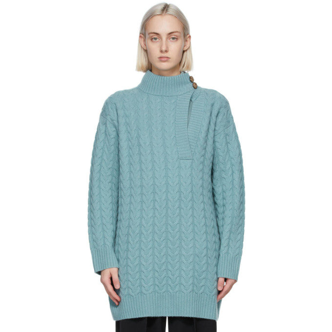 Max Mara Blue Wool and Cashmere Medea Sweater