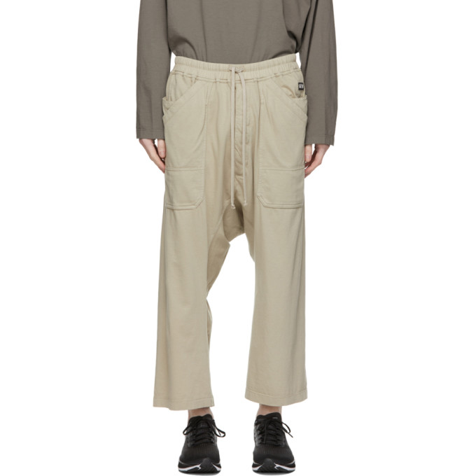 Rick Owens Drkshdw Taupe Cropped Long Drawstring Cargo Pants