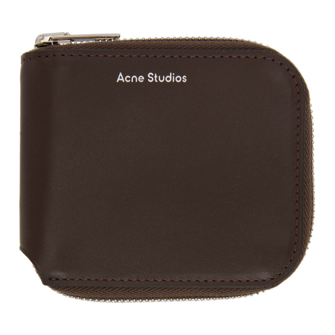 Acne Studios Brown Compact Zip Wallet