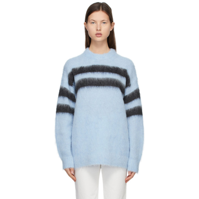 ACNE STUDIOS BLUE & BLACK ALPACA STRIPED SWEATER