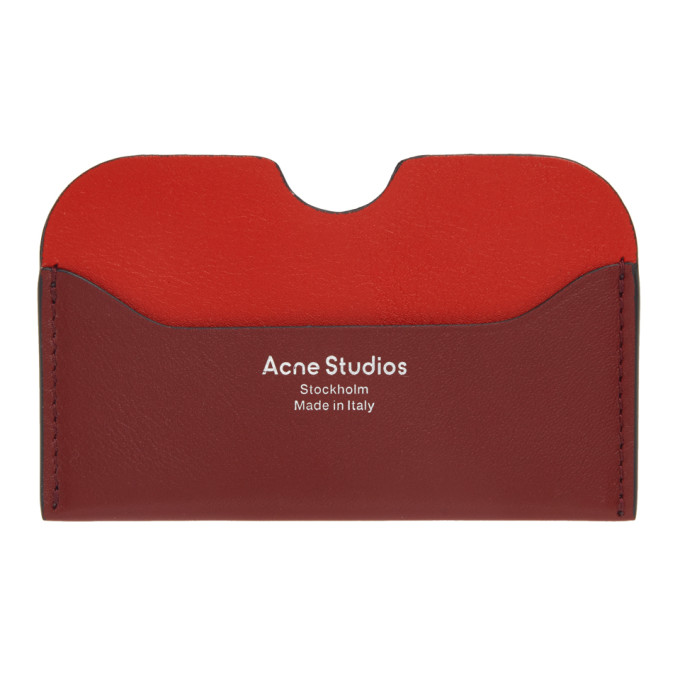 Acne Studios Red and Pink Logo Card Holder