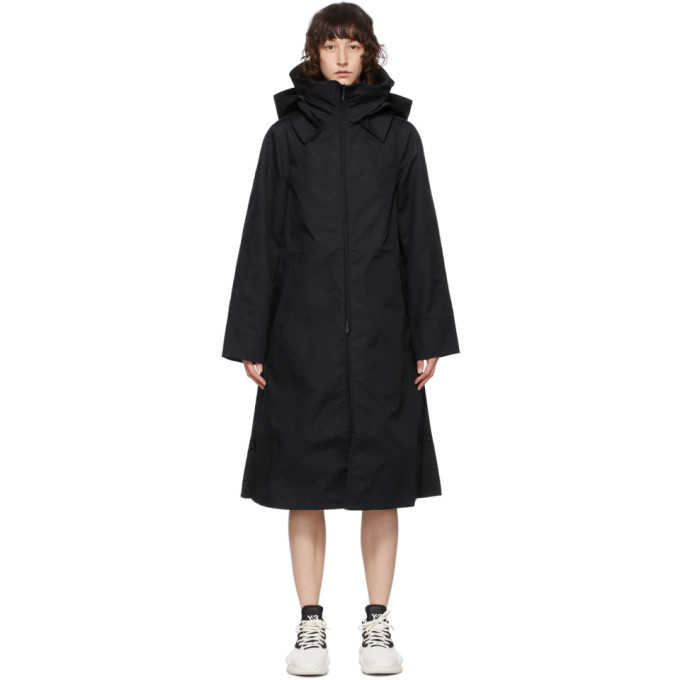 Y-3 Black Bonded Hooded Racer Coat