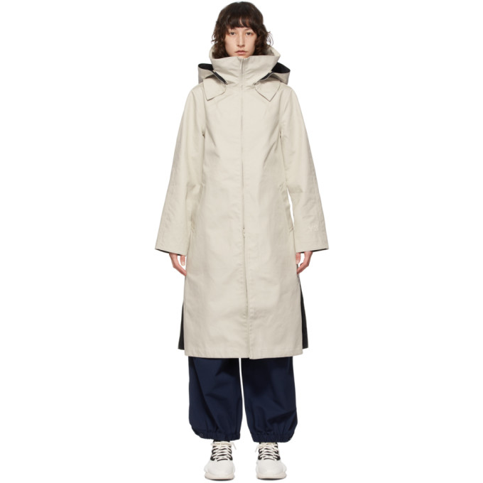 Y-3 Beige Bonded Hooded Racer Coat