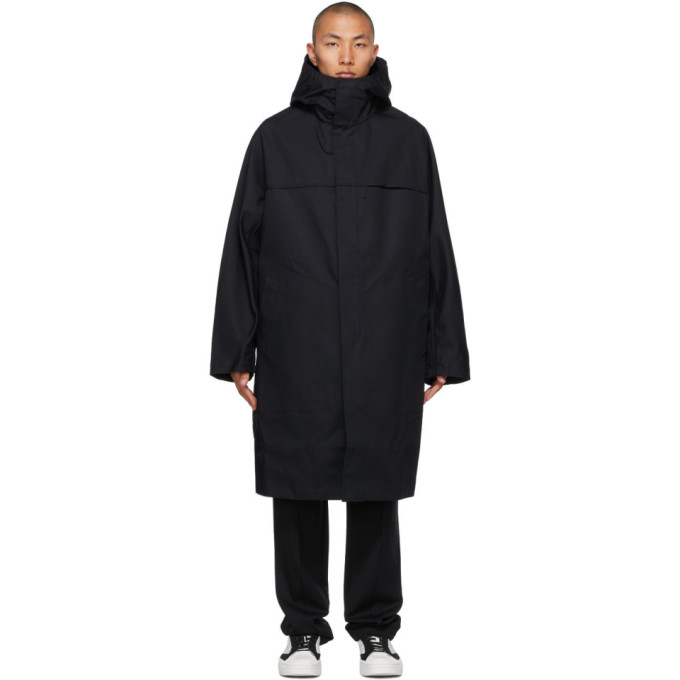 Y-3 Black Bonded Racer Trench Coat