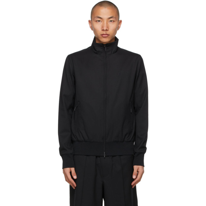 Y-3 Black Stretch Wool Track Jacket