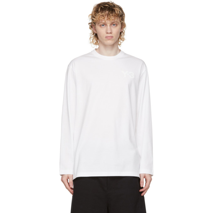 Y-3 White Classic Logo Long Sleeve T-Shirt