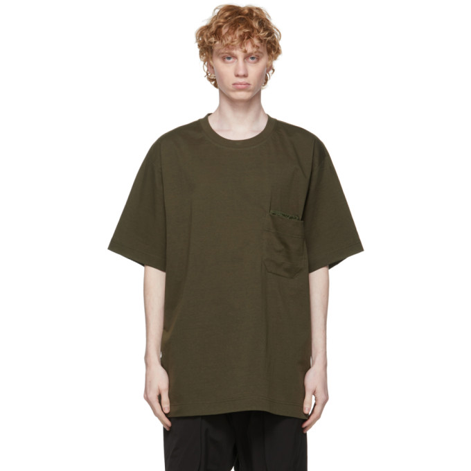 Y-3 Khaki Paper Jersey Pocket T-Shirt