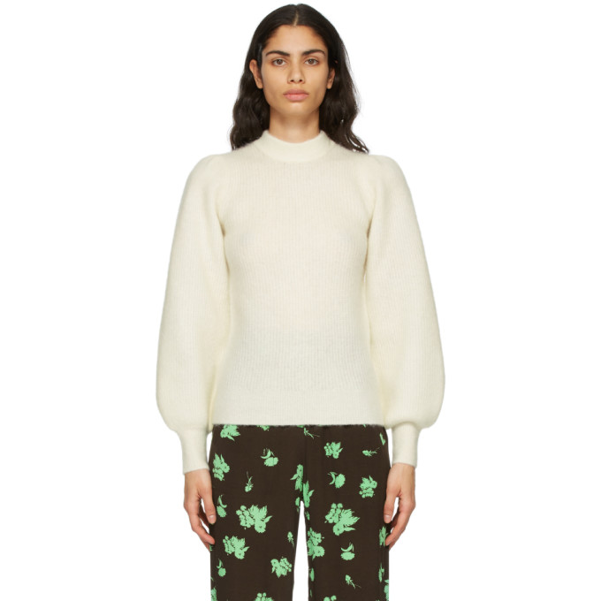 GANNI Off-White Alpaca Soft Sweater