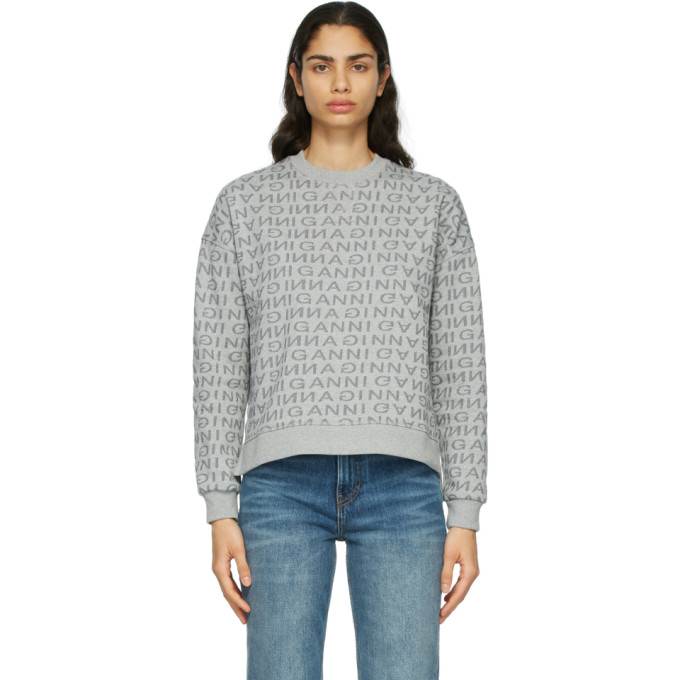 GANNI Grey Jacquard Isoli Sweatshirt