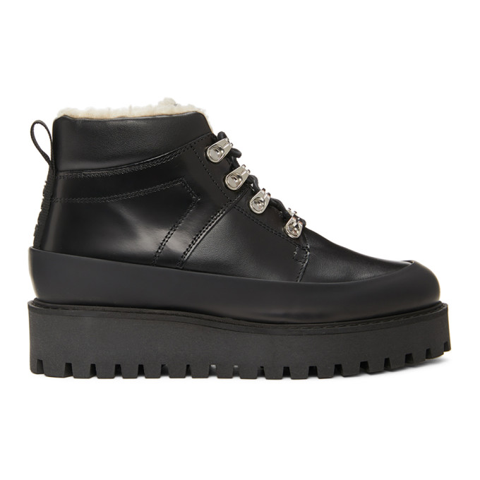 GANNI Black Brush Off City Hiking Boots