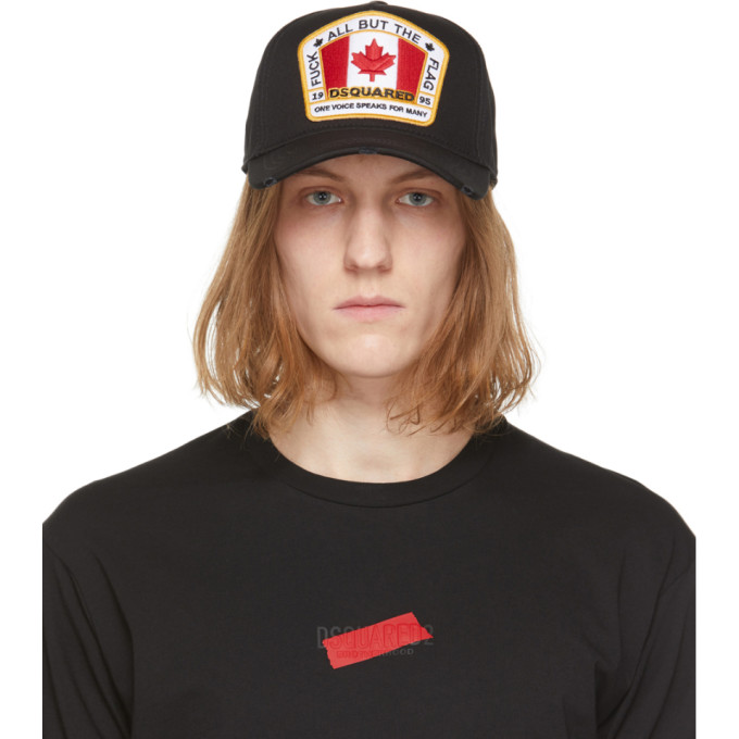 Dsquared2 Black Canada Patch Baseball Cap