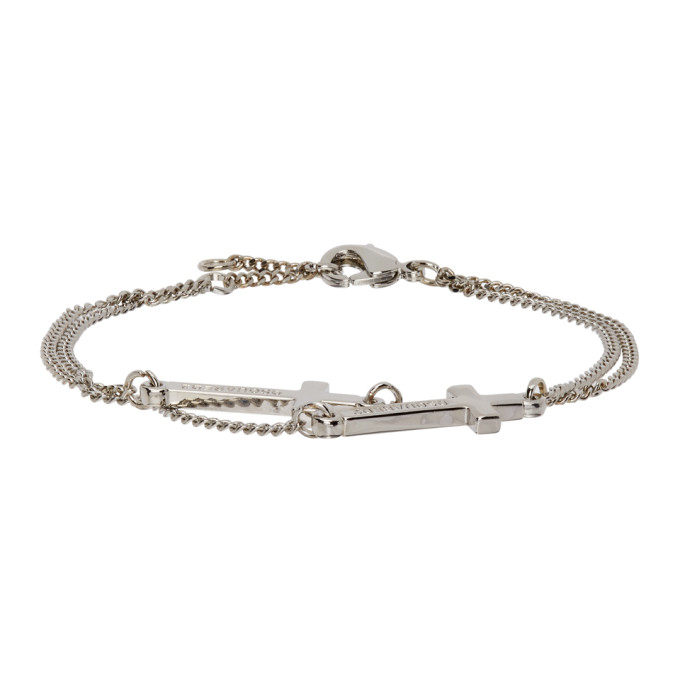 Dsquared2 Silver Double Cross Bracelet