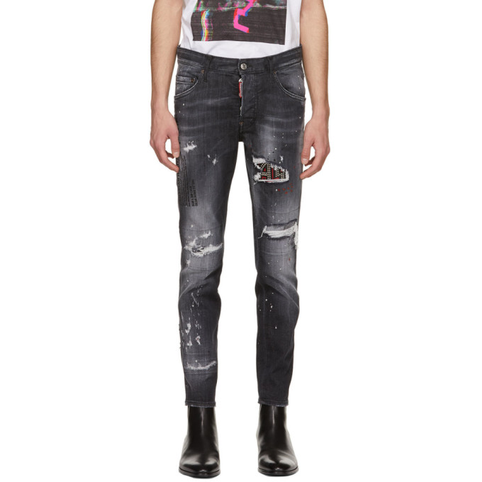 Dsquared2 Black Studded Skater Jeans