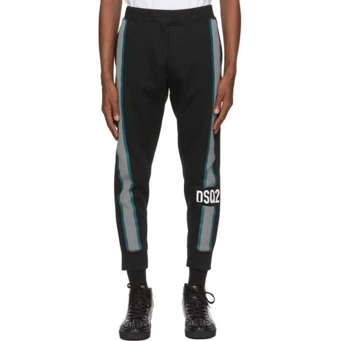 Dsquared2 Black Side Logo Ski Lounge Pants