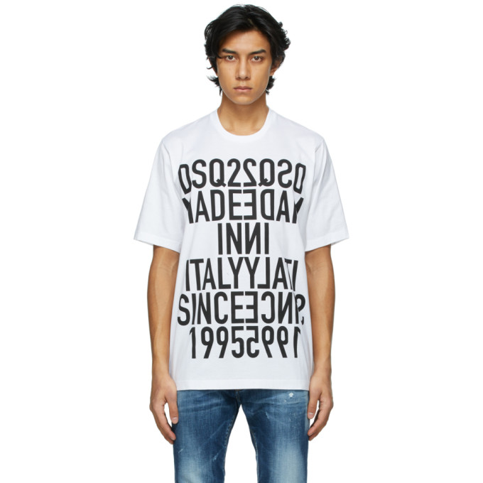 Dsquared2 White Reverse Print T-Shirt