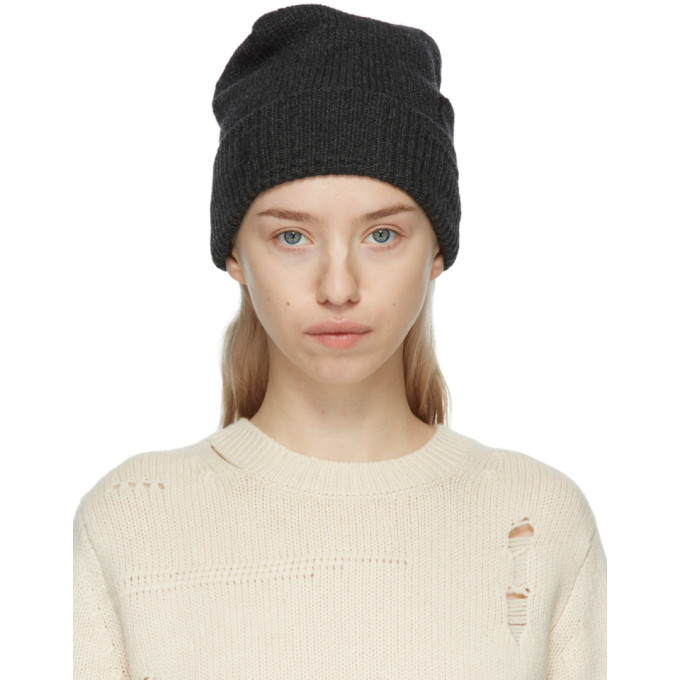 Helmut Lang Grey Distressed Heritage Beanie