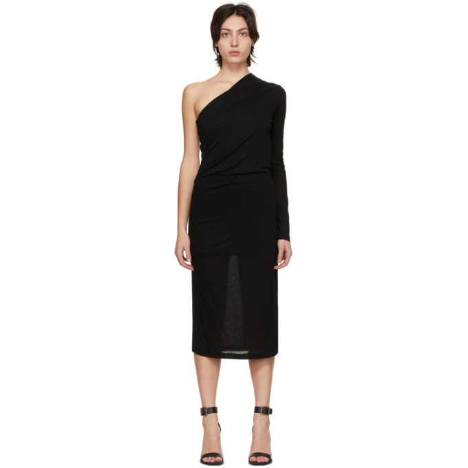 Helmut Lang Black One-Sleeve Dress