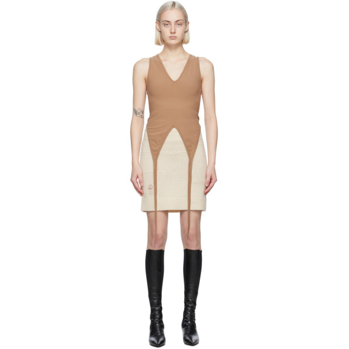 Helmut Lang Tan Double Bra Tank Top