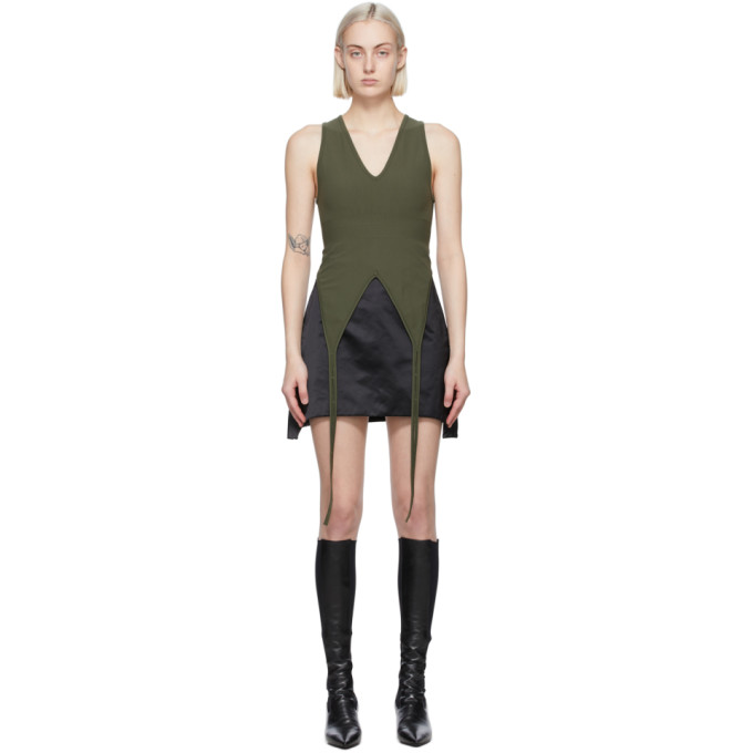 Helmut Lang Khaki Double Bra Tank Top