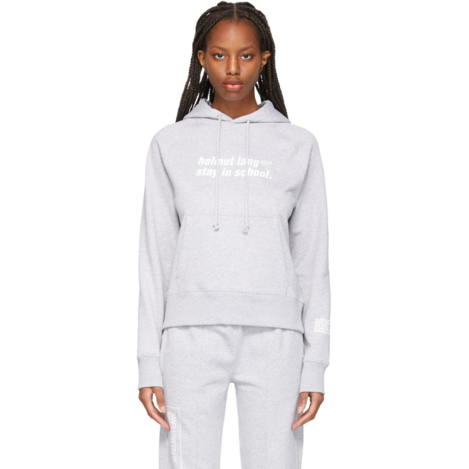 HELMUT LANG GREY 'SCHOOL' HOODIE