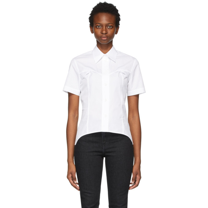 Helmut Lang White Contour Short Sleeve Shirt