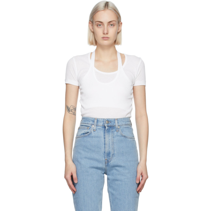 Helmut Lang White Halter T-Shirt