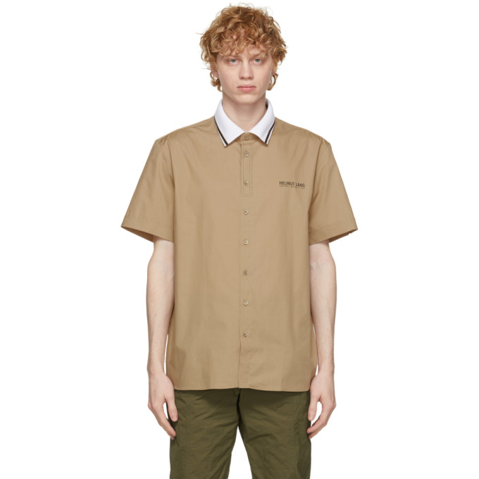 Helmut Lang Beige Poplin Short Sleeve Shirt