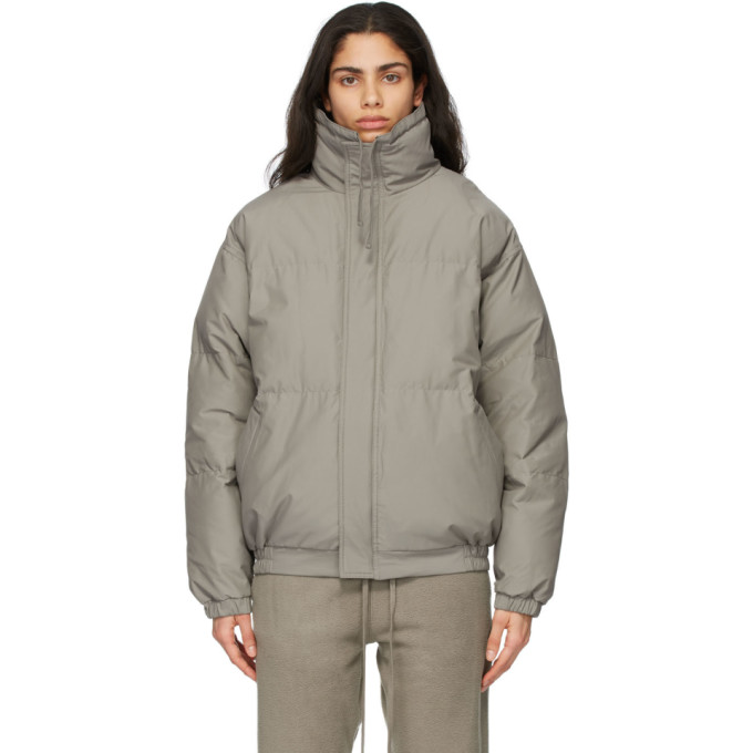 Essentials Taupe Nylon Puffer Jacket